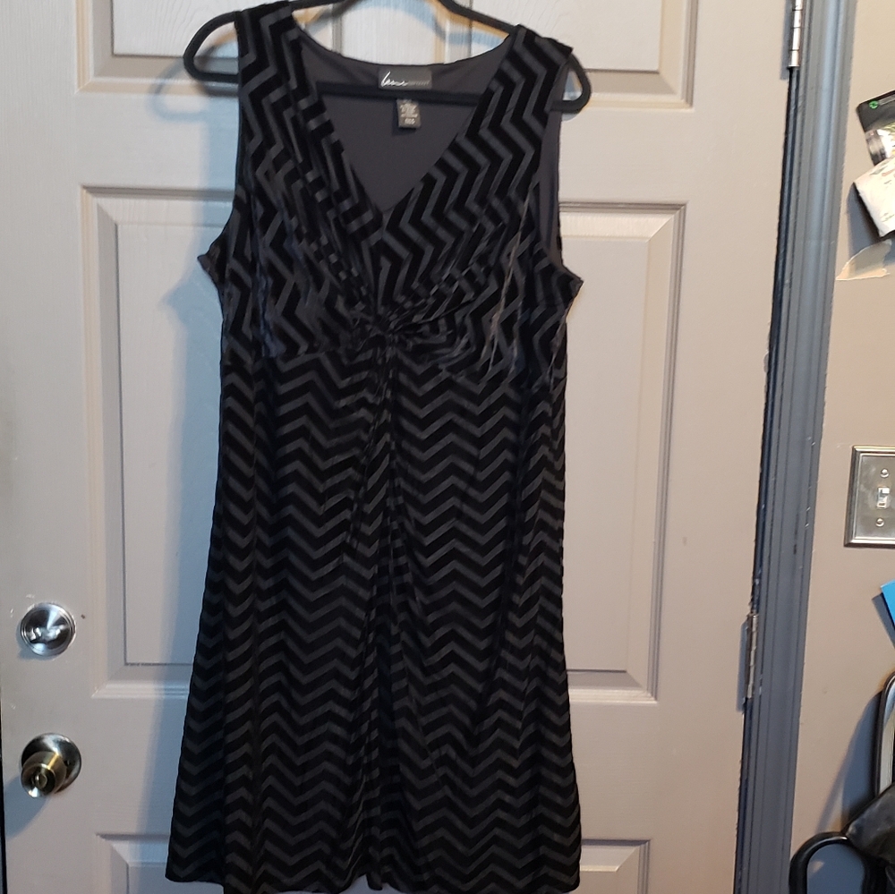 Lane Bryant Black Sleeveless V-Neck Fit and Flare Dress
